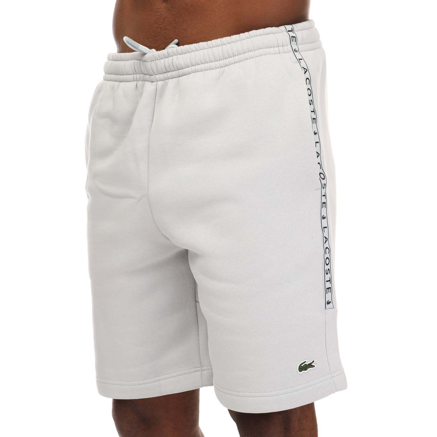 Grey Lacoste Mens Signature Print Jogger Shorts - Get The Label