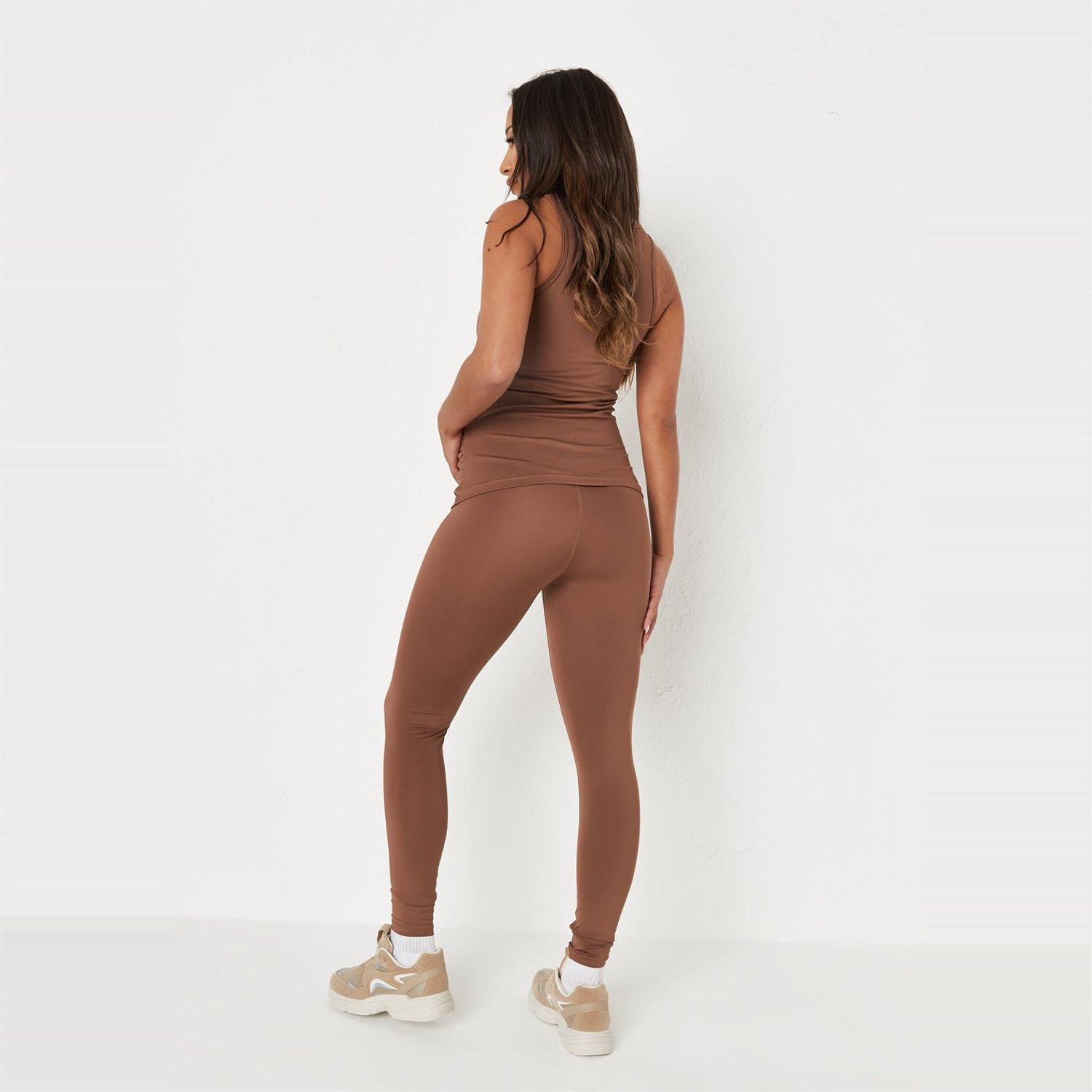 Brown Missguided Recycled MSGD Sports Maternity Gym Leggings - Get