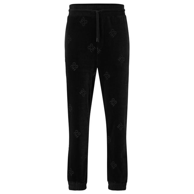 Men's 'Daboon' Stacked Logo Cotton-Velour Trousers