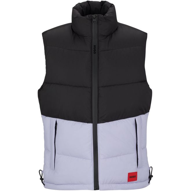 WATER-REPELLENT SLIM-FIT GILET WITH RED LOGO LABEL