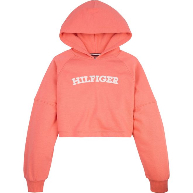 Girls' Monotype Dropped Shoulder Cropped Hoodie