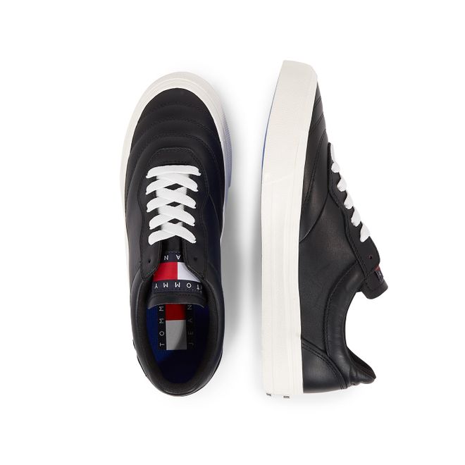 Black Tommy Jeans Jeans Leather Football Vulc - Get The Label