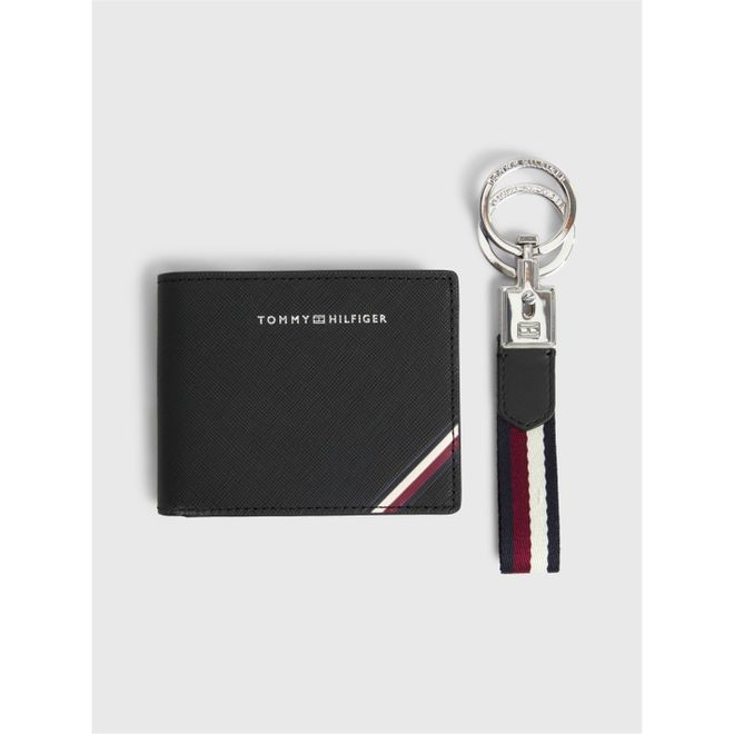 Leather Small Credit Card Wallet & Key Fob Set