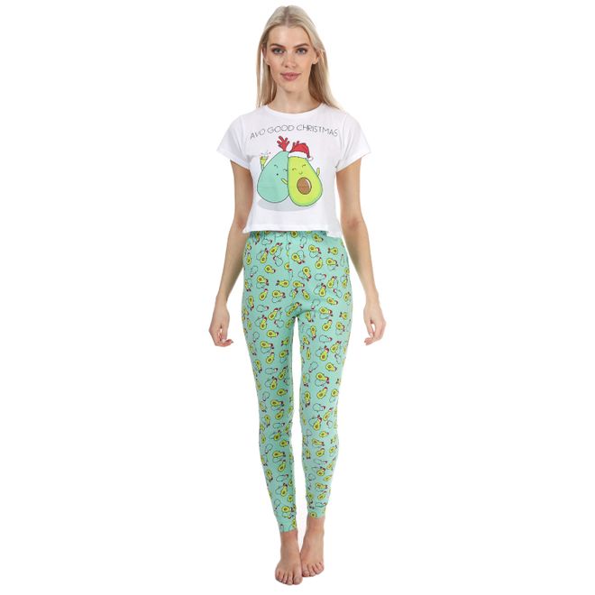 Womens Avocado Christmas Pyjama Set