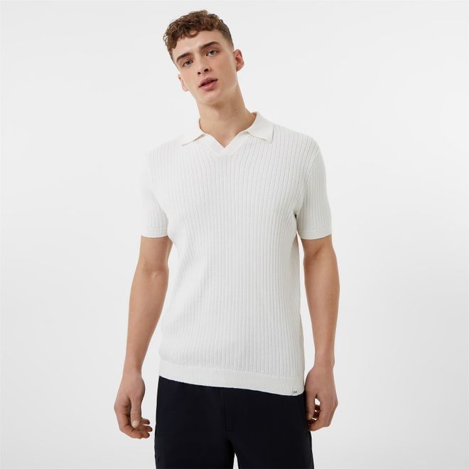 Knitted Ribbed Polo Shirt