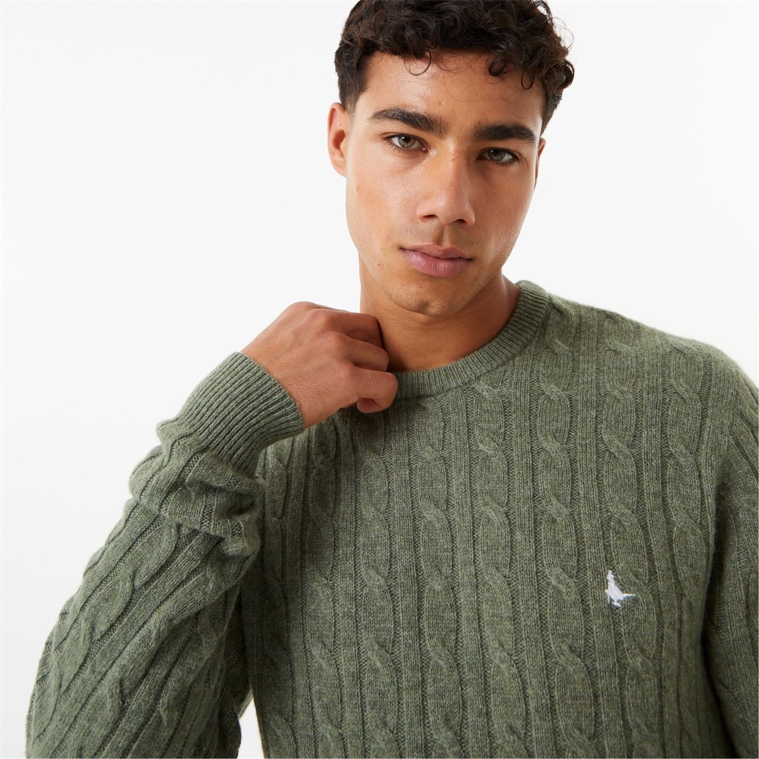 Jack Wills Marlow Merino Wool Blend Cable Knitted Jumper