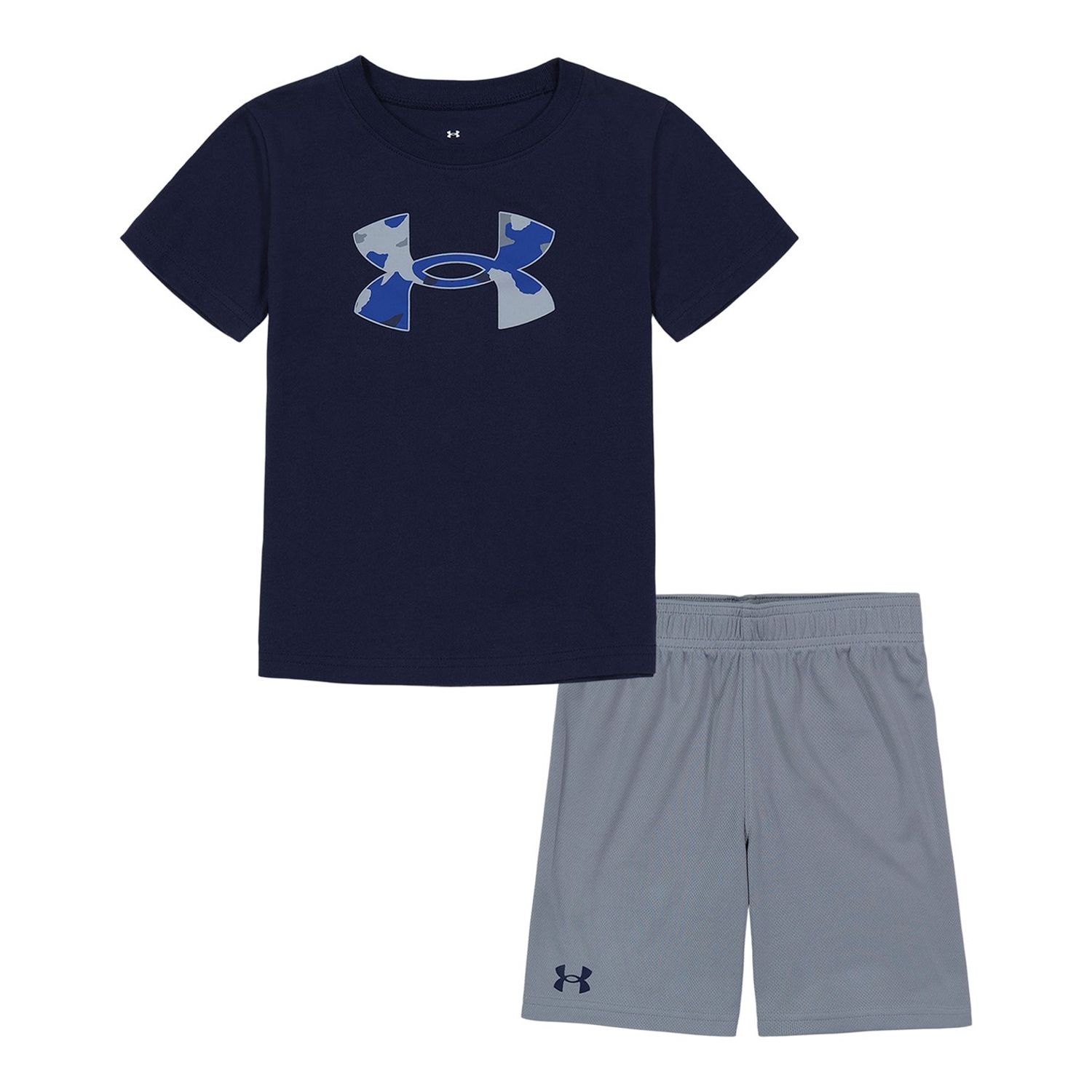 Under Armour Boys' Toddler Deep Sea Wordmark Short Sleeve & Shorts Set - Blue, 2T