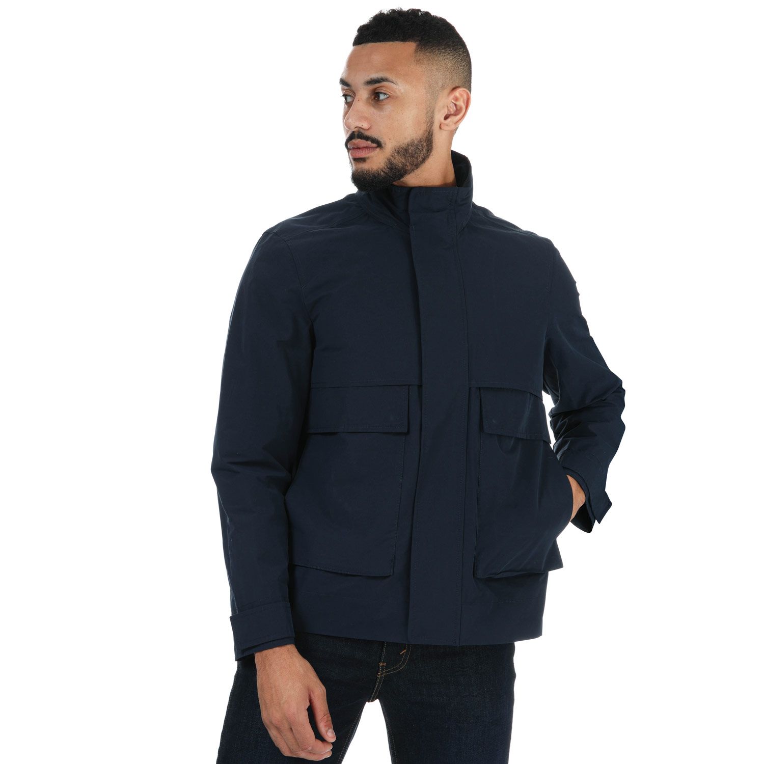 Men's Gant Rough Weather Straight Fit Water-resistant Jacket in Blue