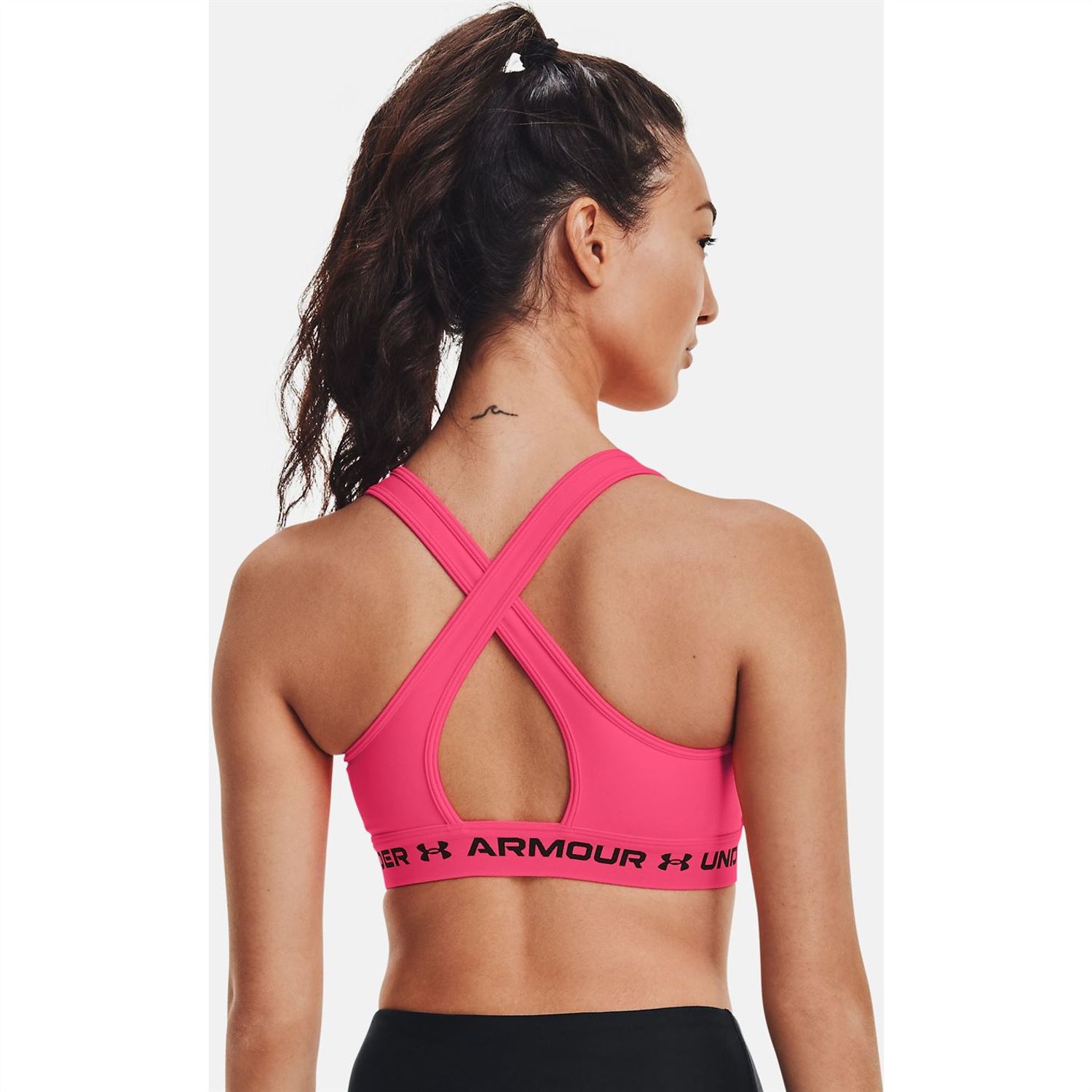 Pink Under Armour Womens Medium Support Crossbodyack Bra - Get The