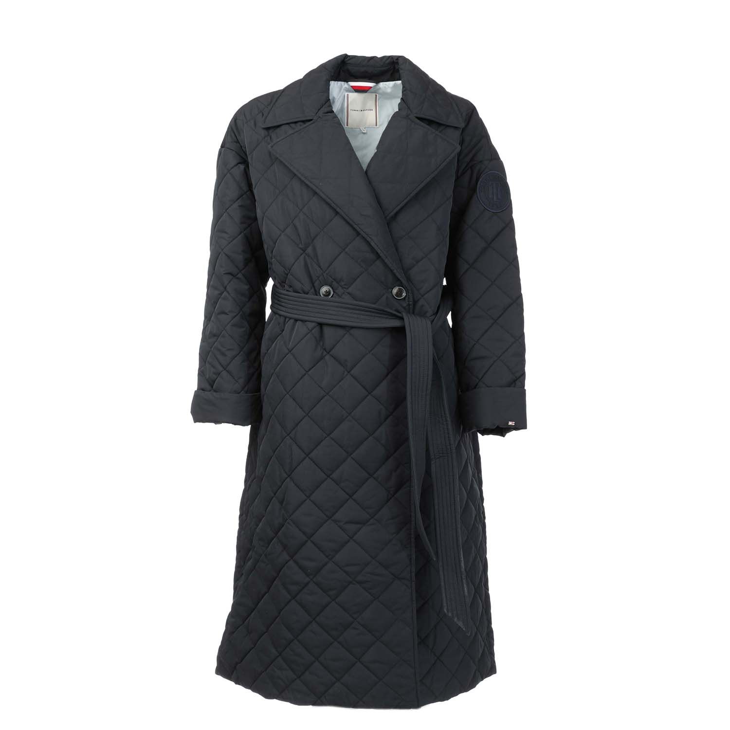 Womens Quilted Belt Trench Coat