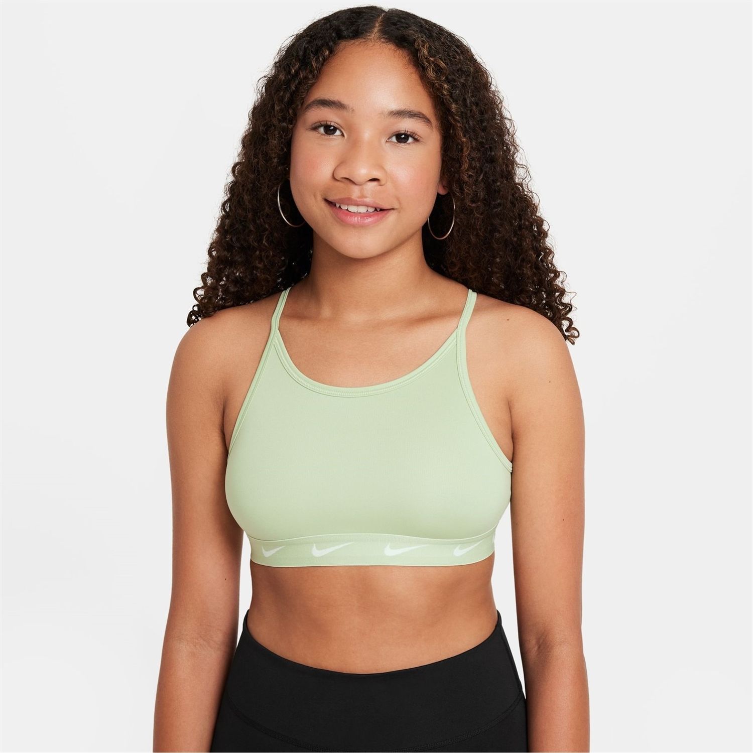 Green Nike Dri Fit One Big Kids (girls) Sports Bra - Get The Label