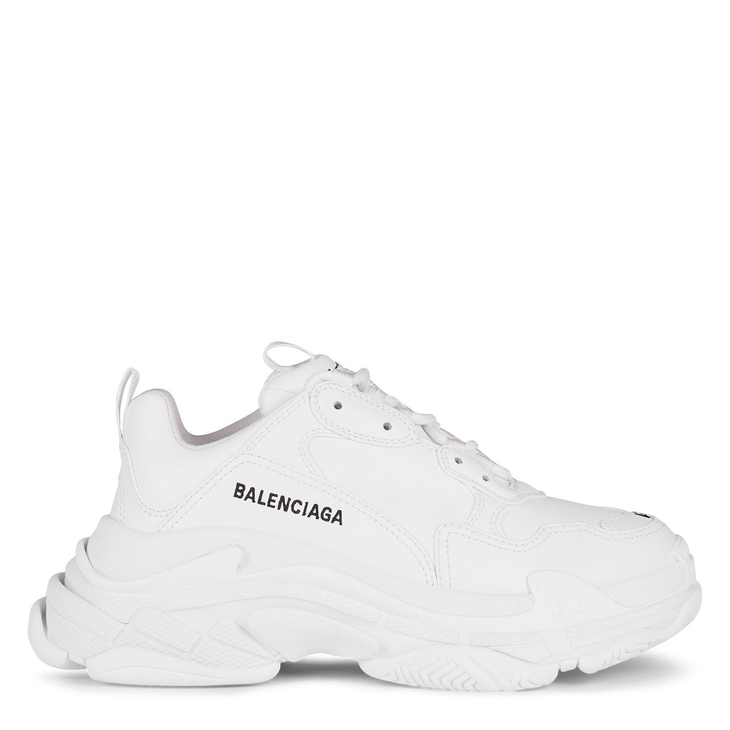 White Balenciaga Triple S Leather Trainers - Get The Label
