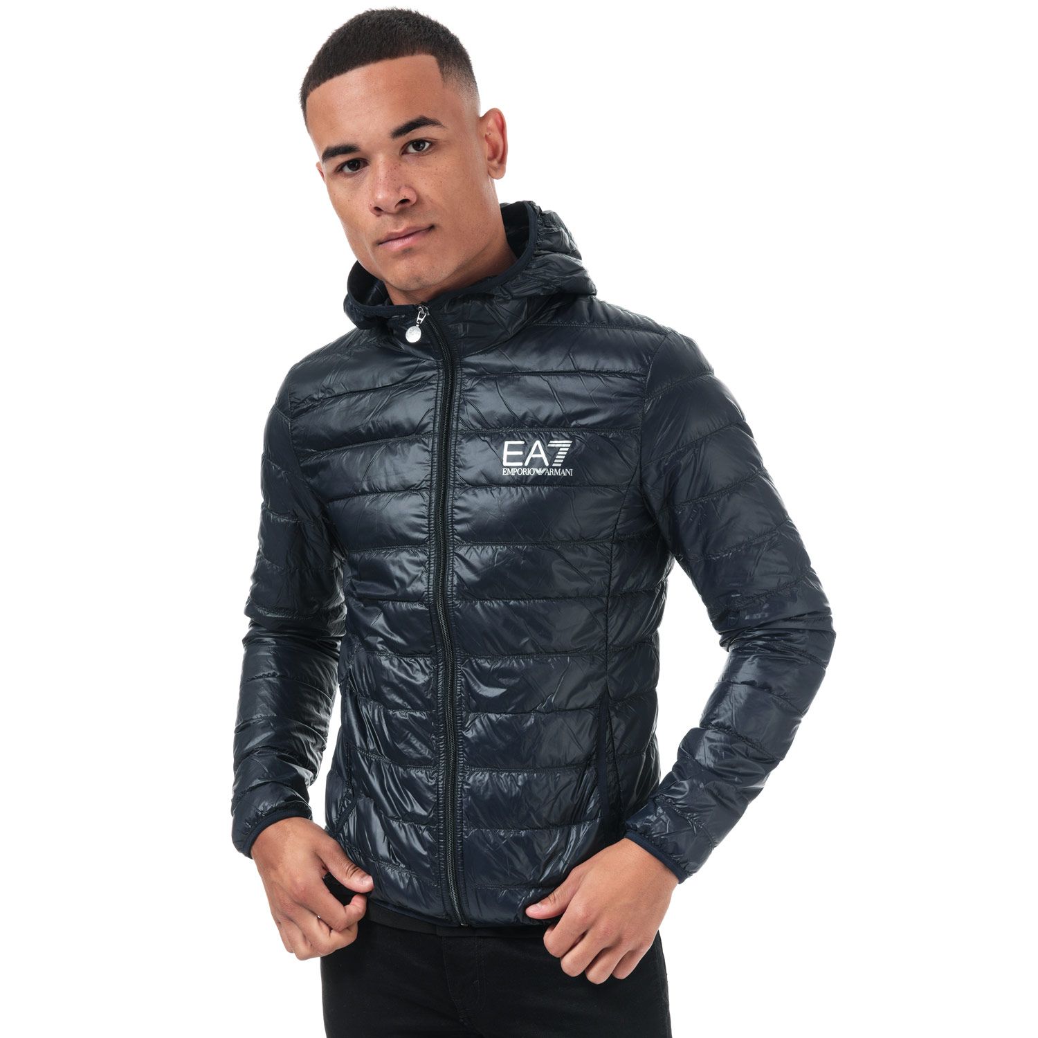 Ingang erts Lucht Navy Emporio Armani EA7 Mens Core ID Down Hooded Jacket - Get The Label