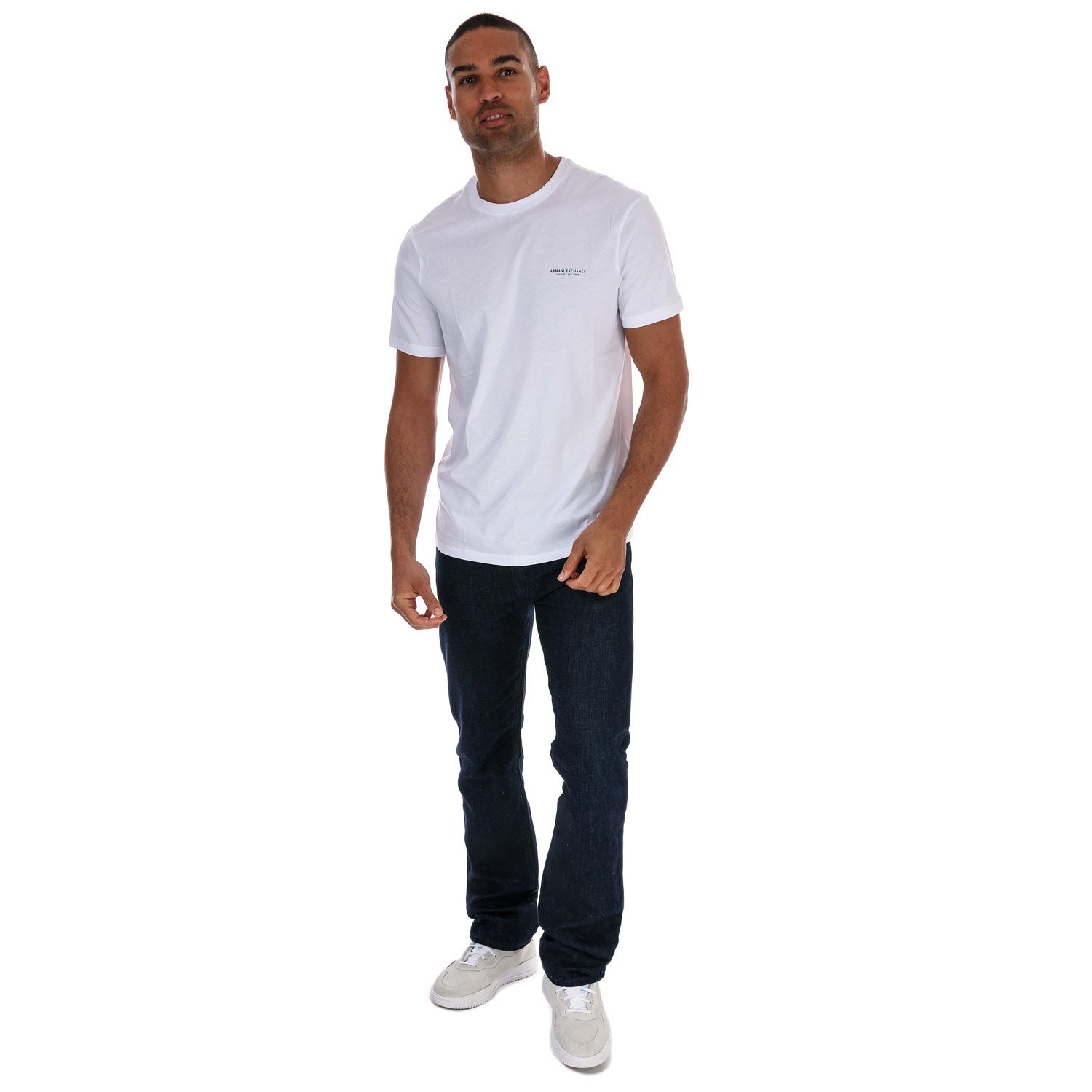 White Armani Exchange Mens Milano / New York T-Shirt - Get The Label