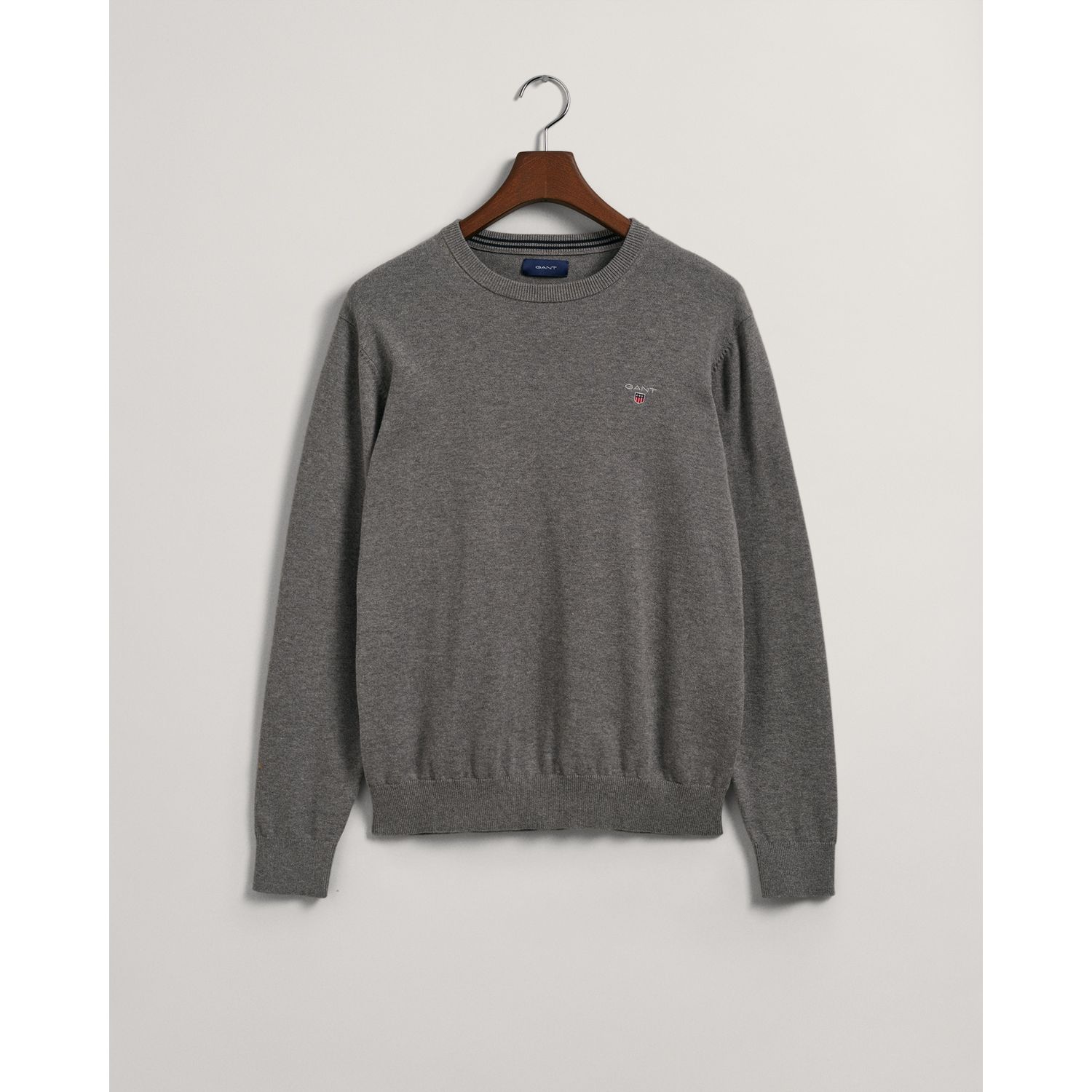 Grey Gant Mens Classic Cotton Crewneck Sweatshirt - Get The Label