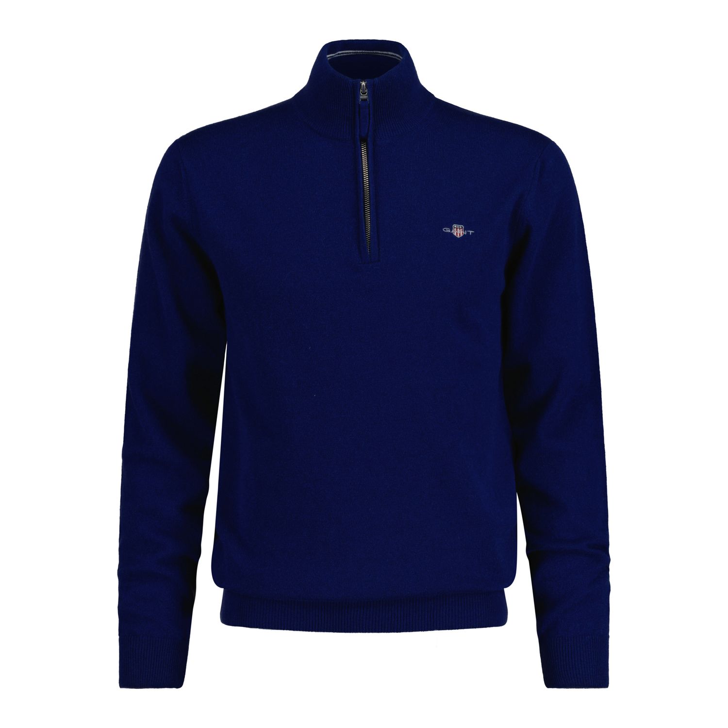 Blue Gant Mens Superfine Lambswool Half Zip Sweatshirt - Get The Label