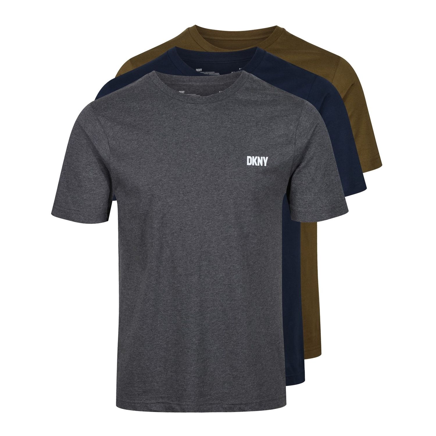 Multi DKNY Mens 3 Pack Short Sleeve T-Shirt - Get The Label