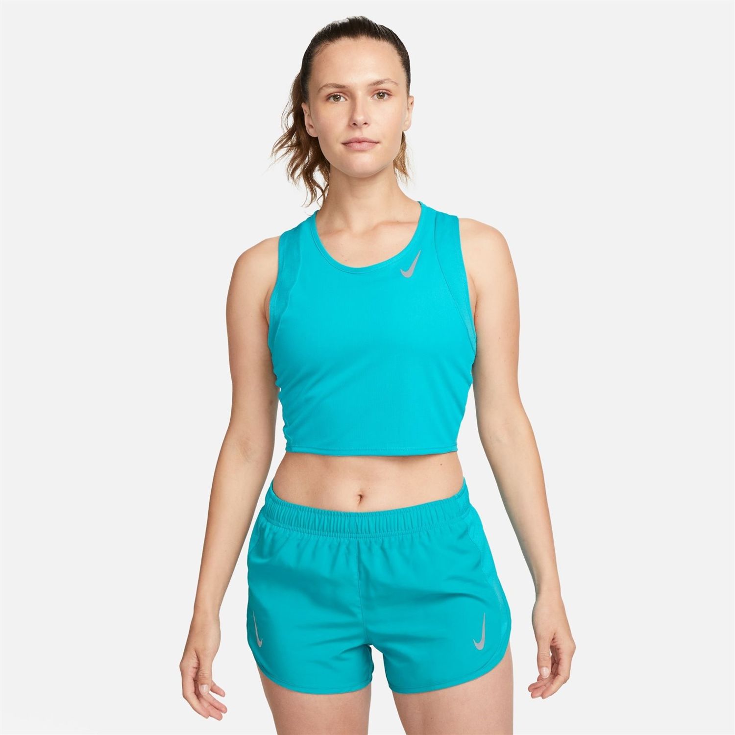 Blue Nike Dri FIT Race Womens Cropped Running Tank - Get The Label