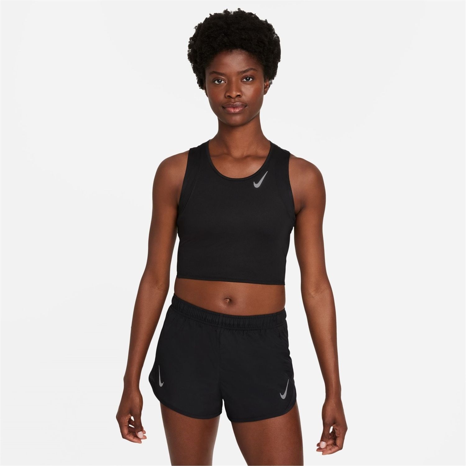 Black Nike Dri FIT Race Womens Cropped Running Tank - Get The Label