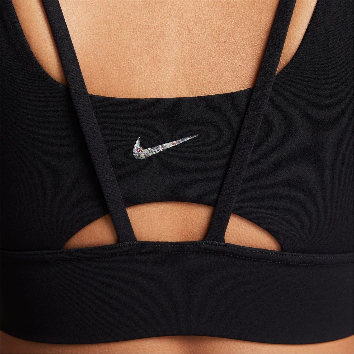 Nike Womens Alate Ellipse Medium Support Padded Longline Sports Bra in Black
