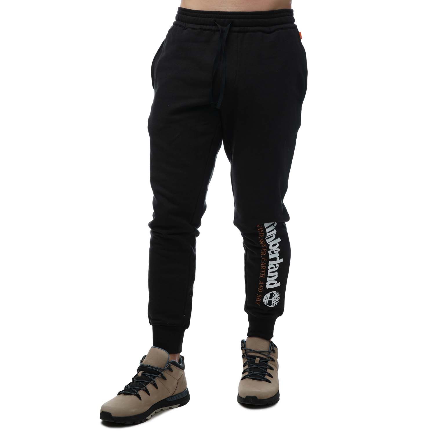 Black Timberland Mens Regular Fit Jog Pants - Get The Label