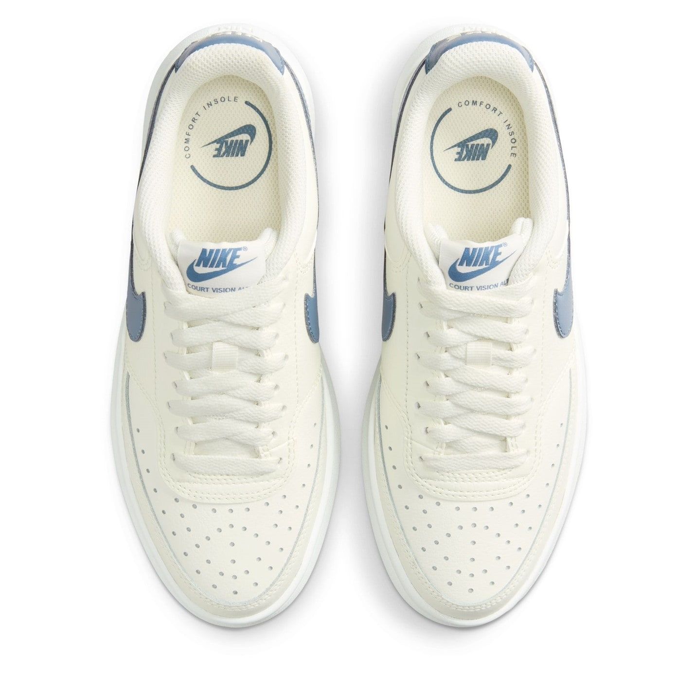 White Nike Womens Court Vision Alta Leather Trainers - Get The Label