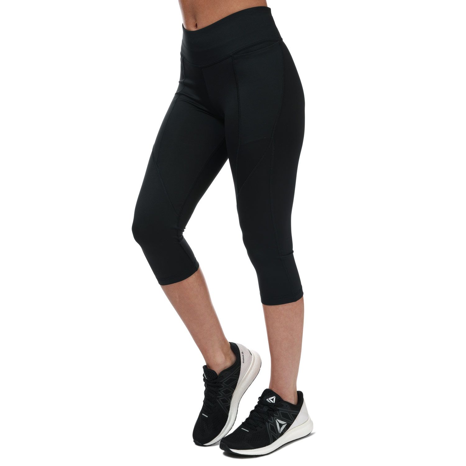Black Reebok Womens Workout Ready Pant Program Capri Tights - Get The Label