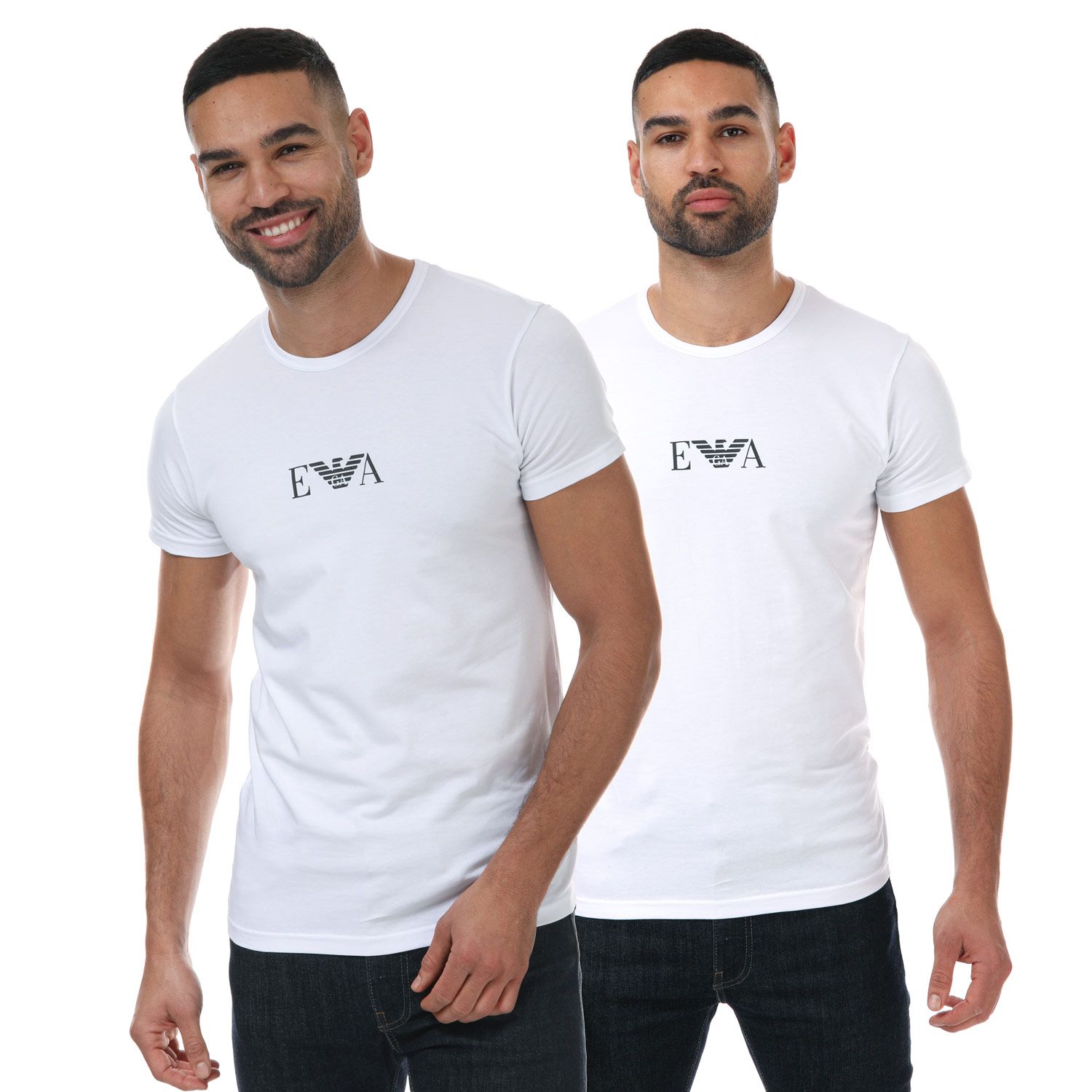 White Armani Mens 2 Pack T-Shirt - Get The Label