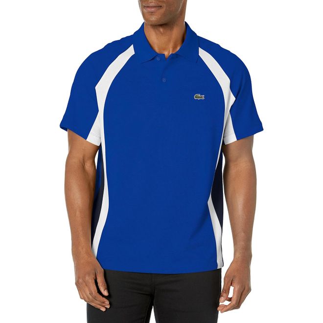 Men's Cotton Mini-Pique Colourblock Polo Shirt