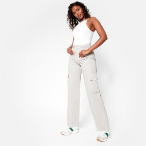 I Saw It First Womens Double Pocketed Cargo Jeans Trousers Bottoms Pants  Wide