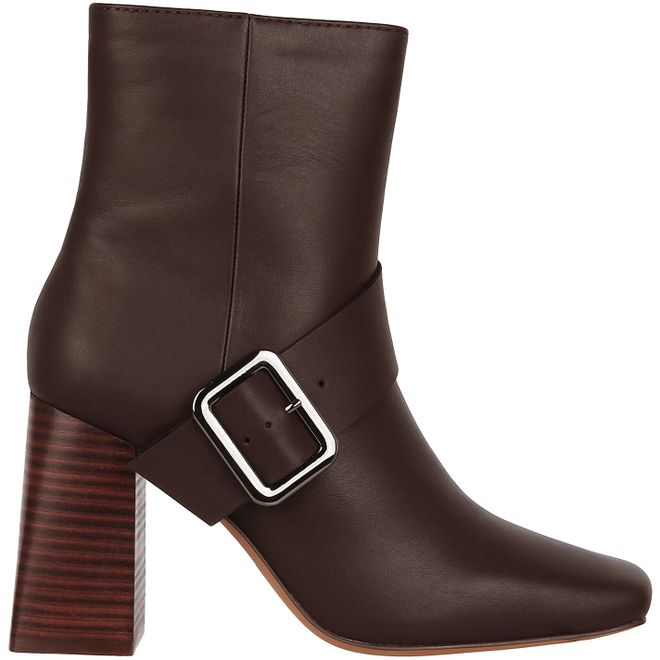 Leather Flare Heel Boot