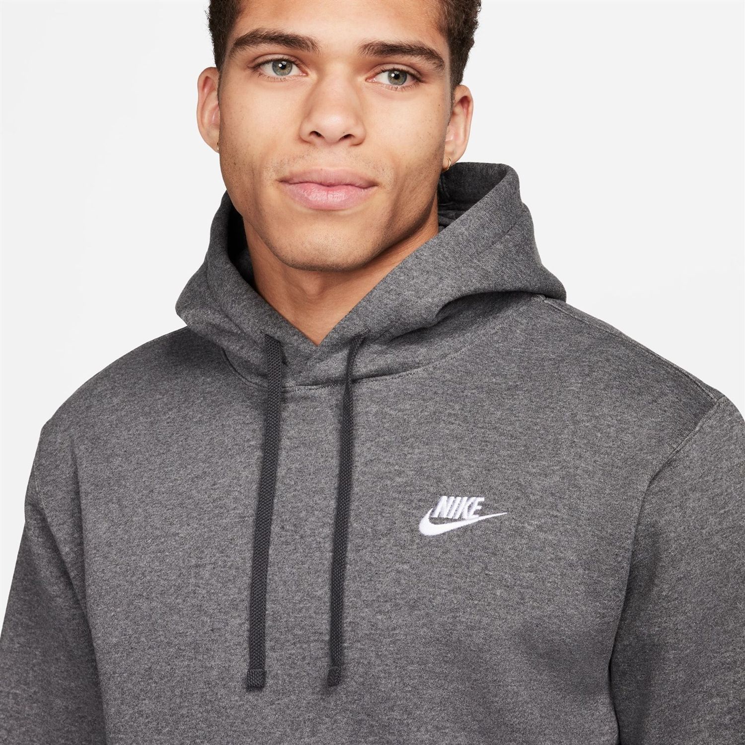 Grey Nike Sportswear Club Fleece Pullover Hoodie Mens - Get The Label