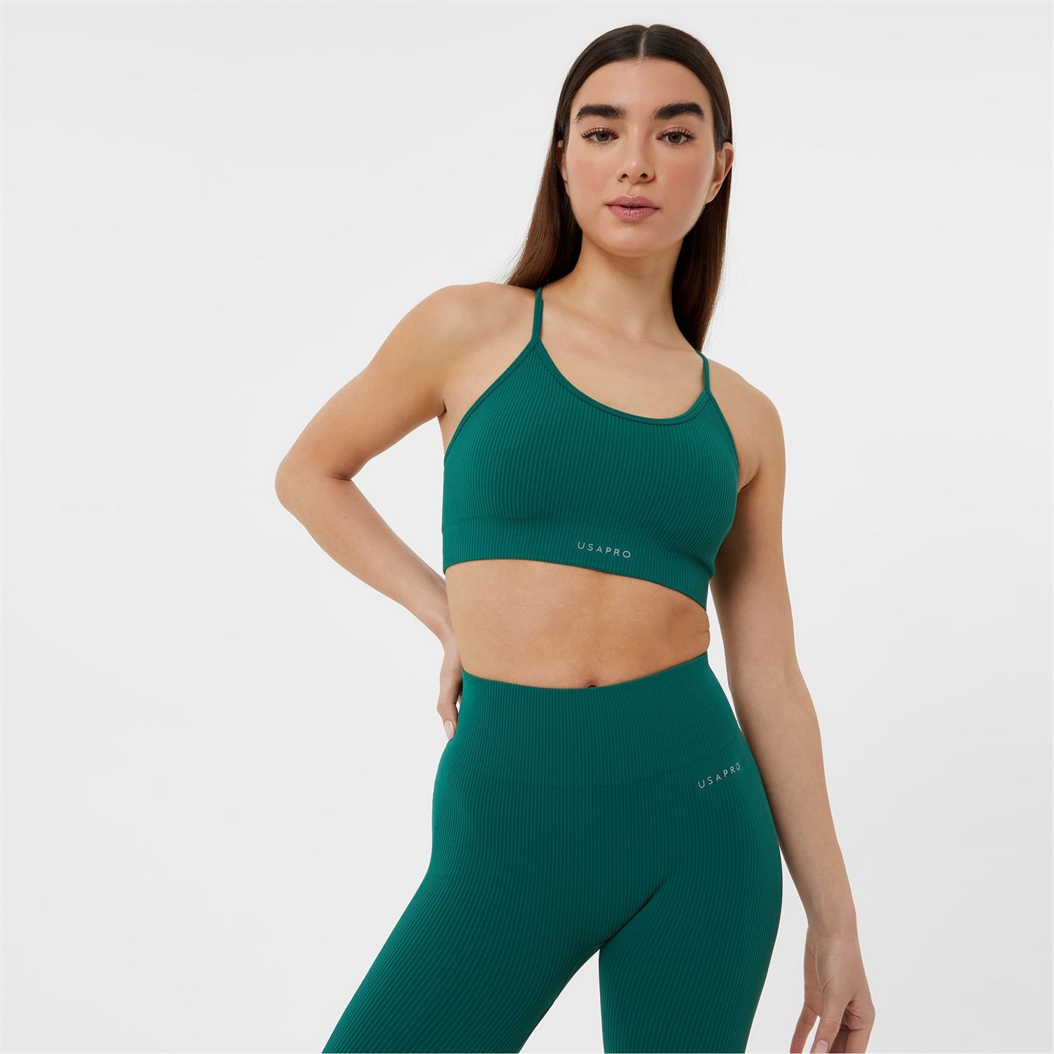 Green USA Pro Seamless Ribbed Sports Bra - Get The Label