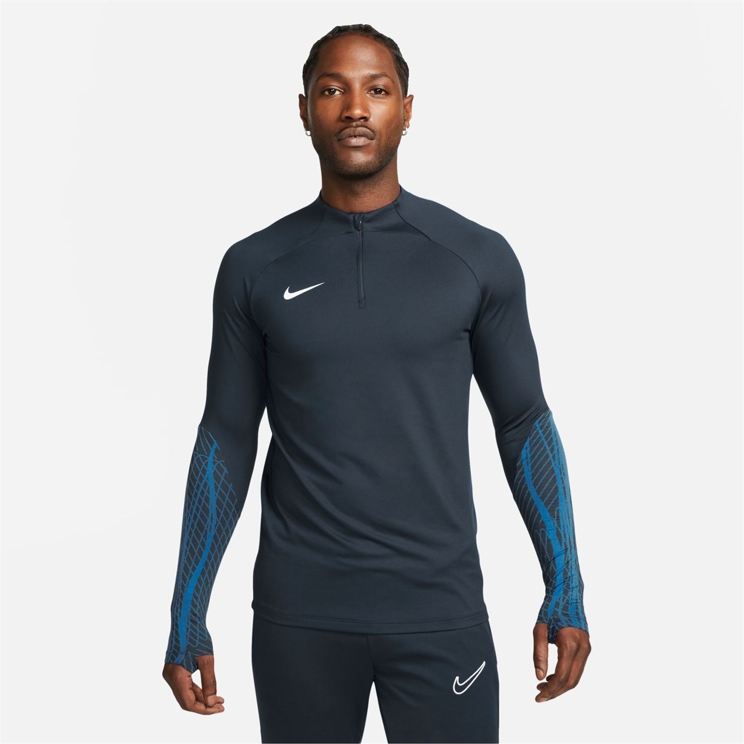 Blue Nike Mens Dri Fit Strike Football Drill Top - Get The Label