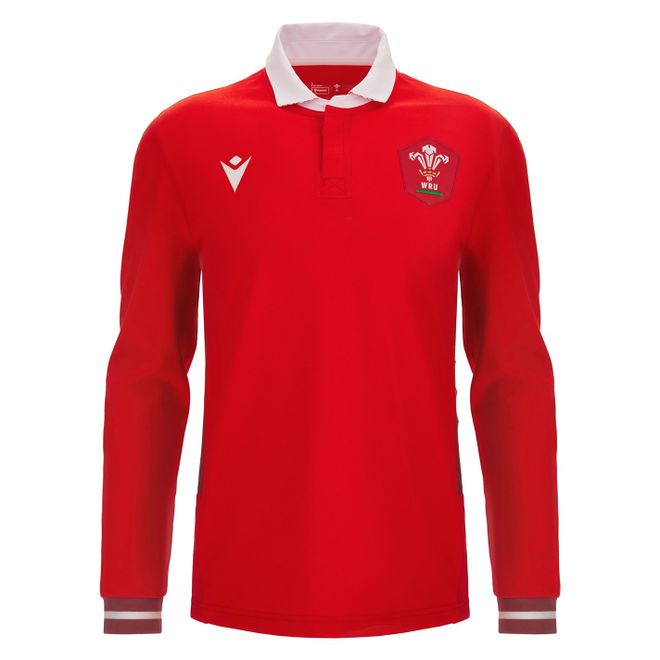 Wru Wales 23 24 Home Long Sleeve Rugby Shirt