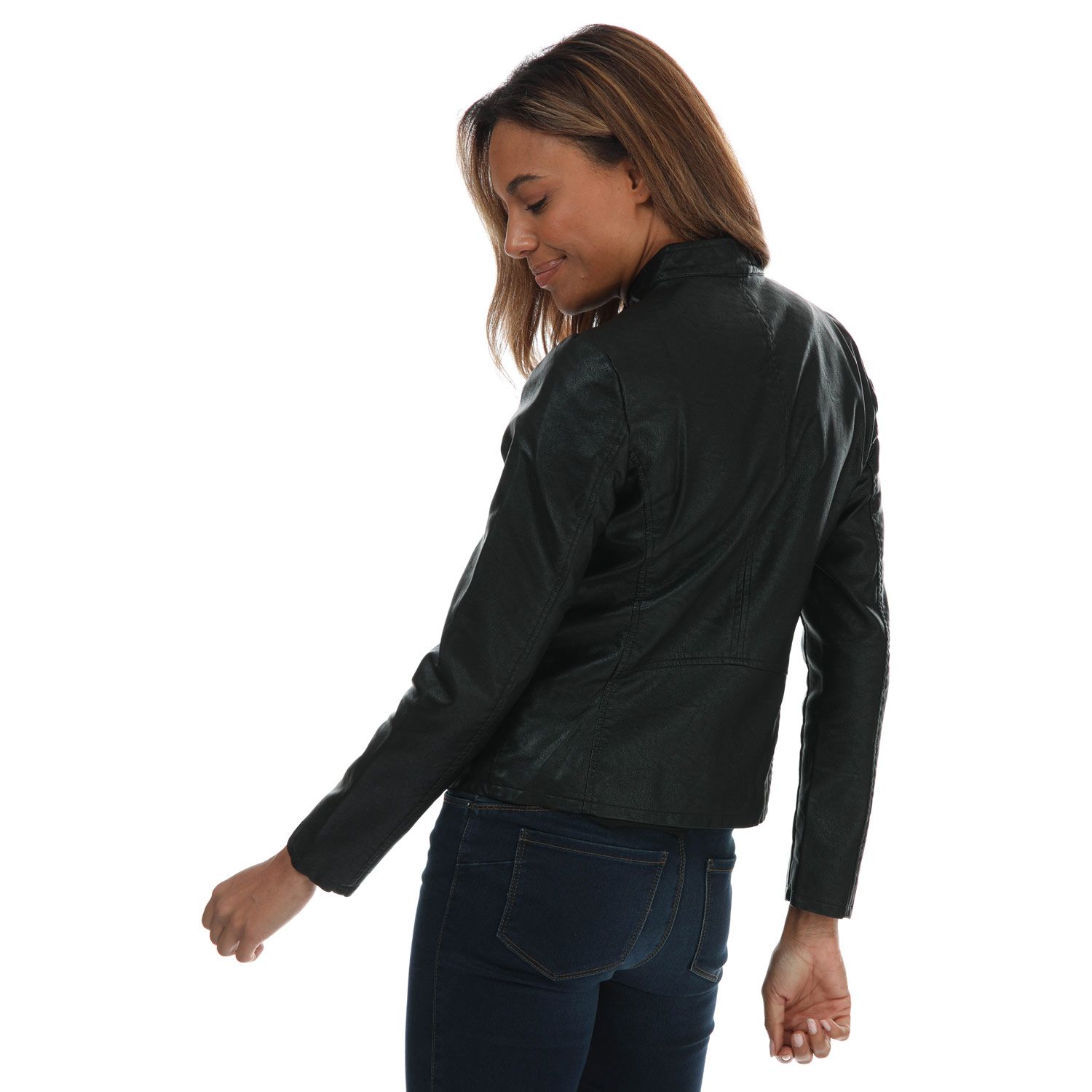 Black Only Womens Melisa Faux Leather Jacket - Get The Label