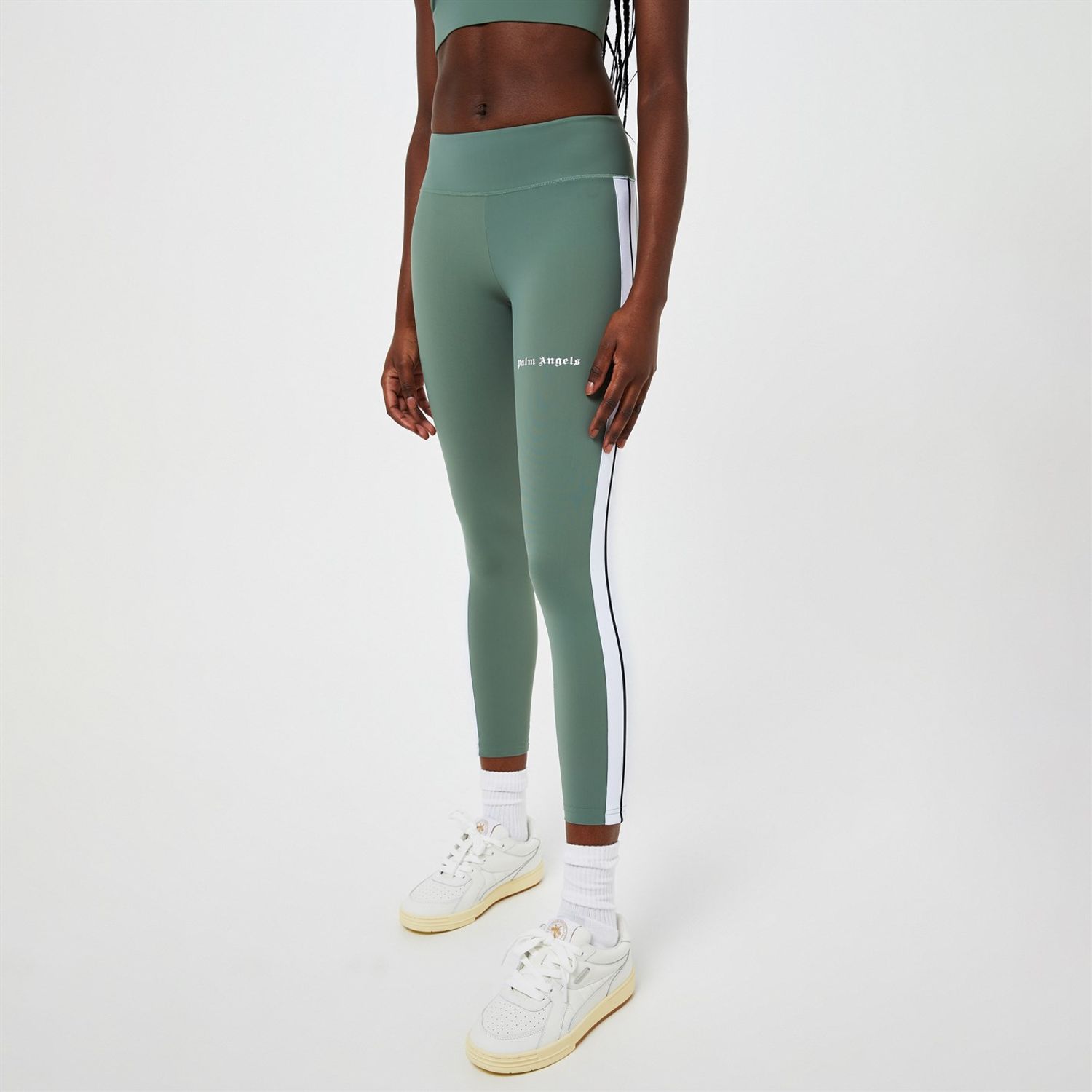 Logo Leggings in green - Palm Angels® Official