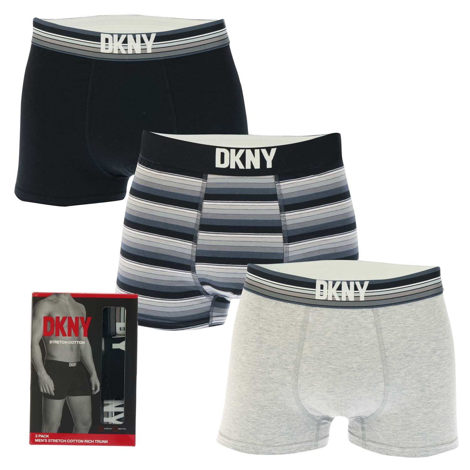 Black DKNY Mens Dallas 3 Pack Boxer Shorts - Get The Label