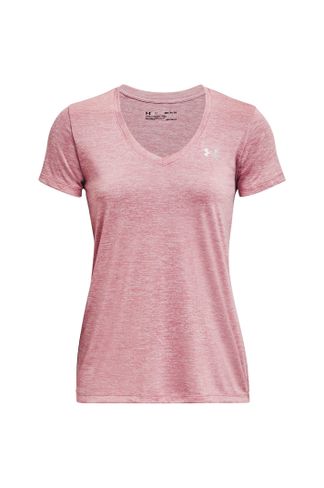 Under Armour Women's Tech™ SS V-Neck Twist T-Shirt Cerise / Pink Lemonade /  Metallic Silver