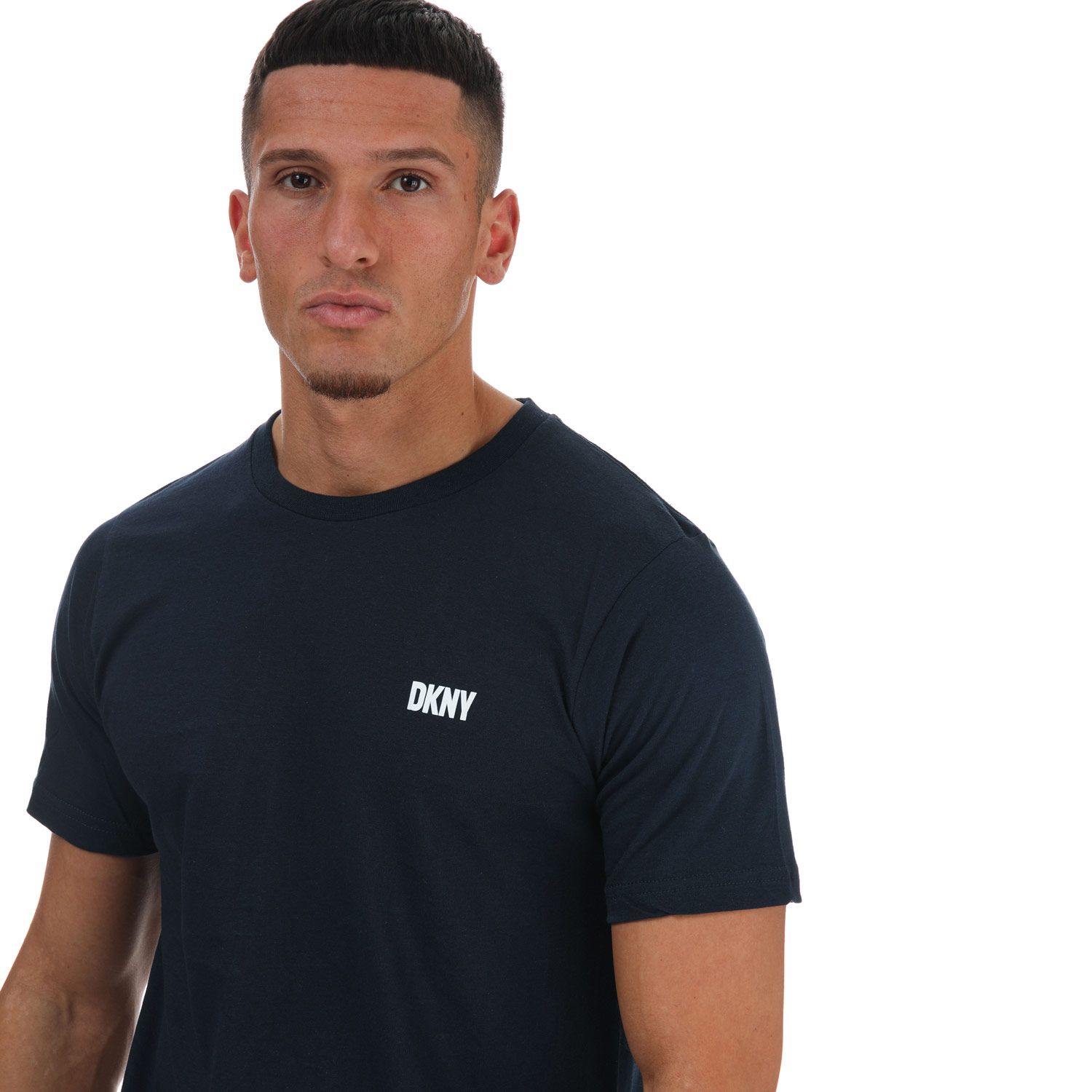 DKNY Mens Giants 3 Pack Lounge T-Shirts in White Navy