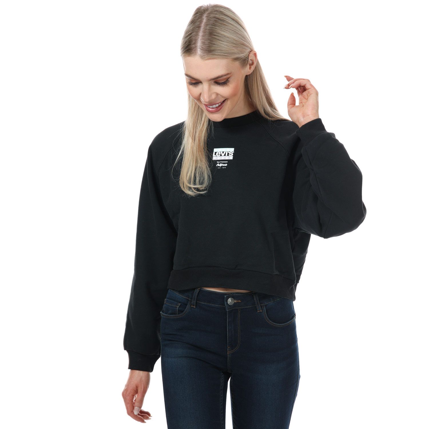 Black Levis Womens Vintage Raglan Crew Sweatshirt - Get The Label