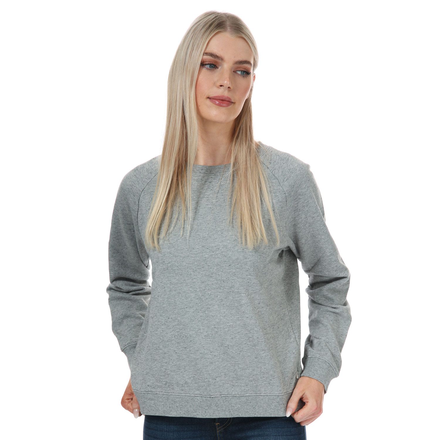 Levis Womens Relaxed Graphic Crew Sweatshirt In Grey Heather 