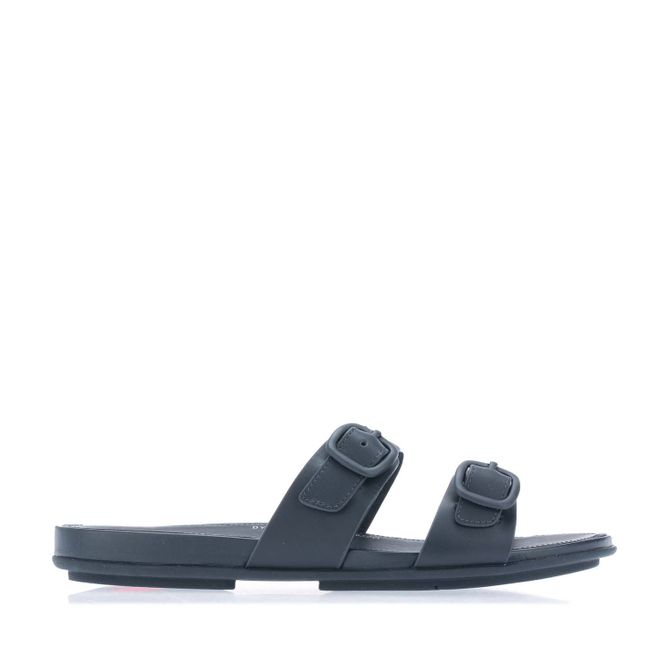 Navy Fit Flop Womens Gracie Rubber-Buckle Two-Bar Sandals - Get The Label
