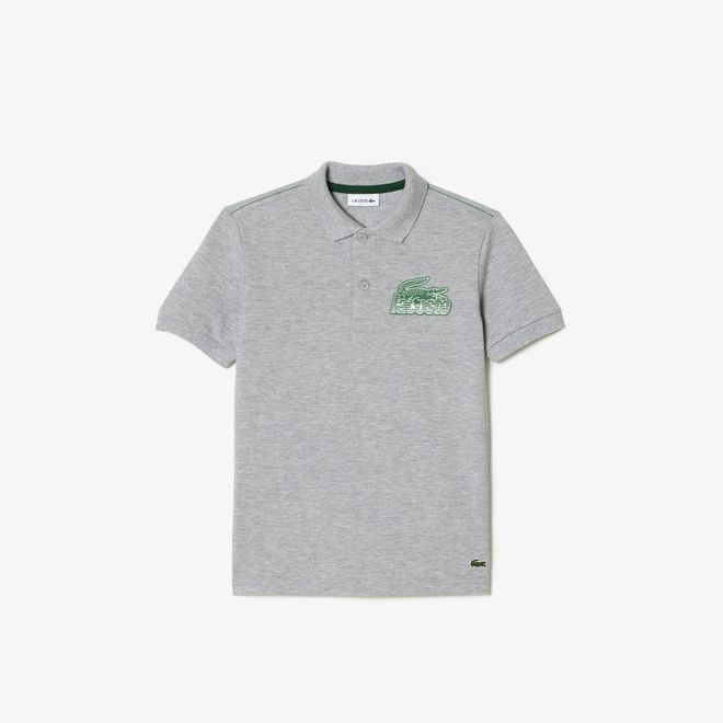Juniors Organic Cottton Contrast Print Polo Shirt