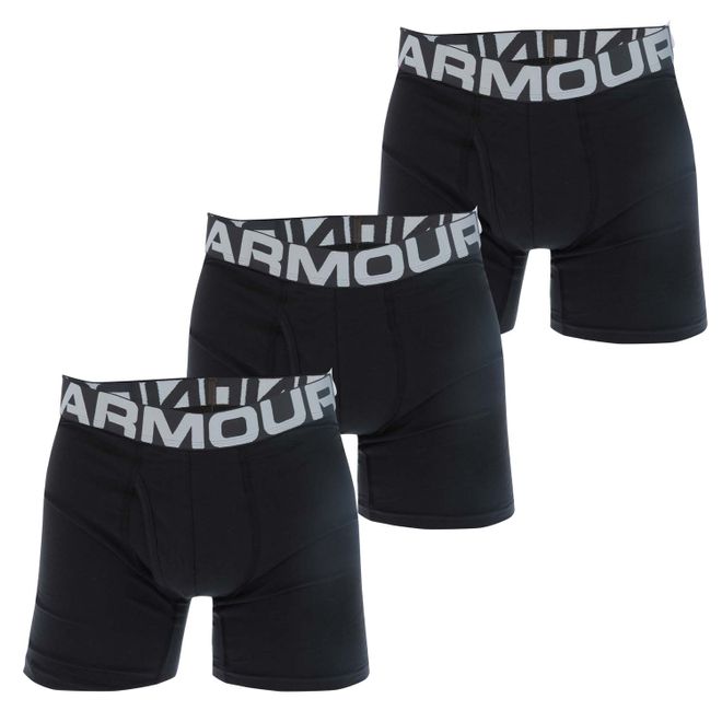 Mens 3 Pack UA Charged Cotton 6 Inch Boxers