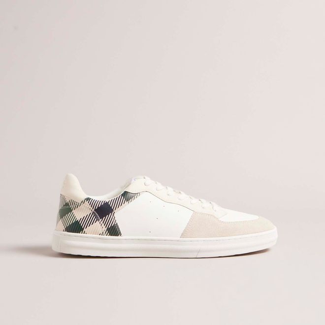 Barkerg Leather & Suede House Check Trainers
