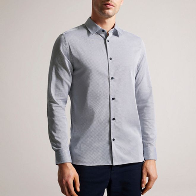 Chemise Alham manches longues Fine Geo Stretch 
