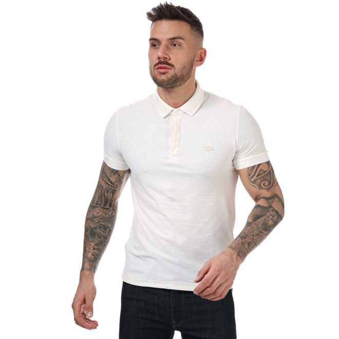 Mens Regular Fit Striped Cotton Linen Polo Shirt