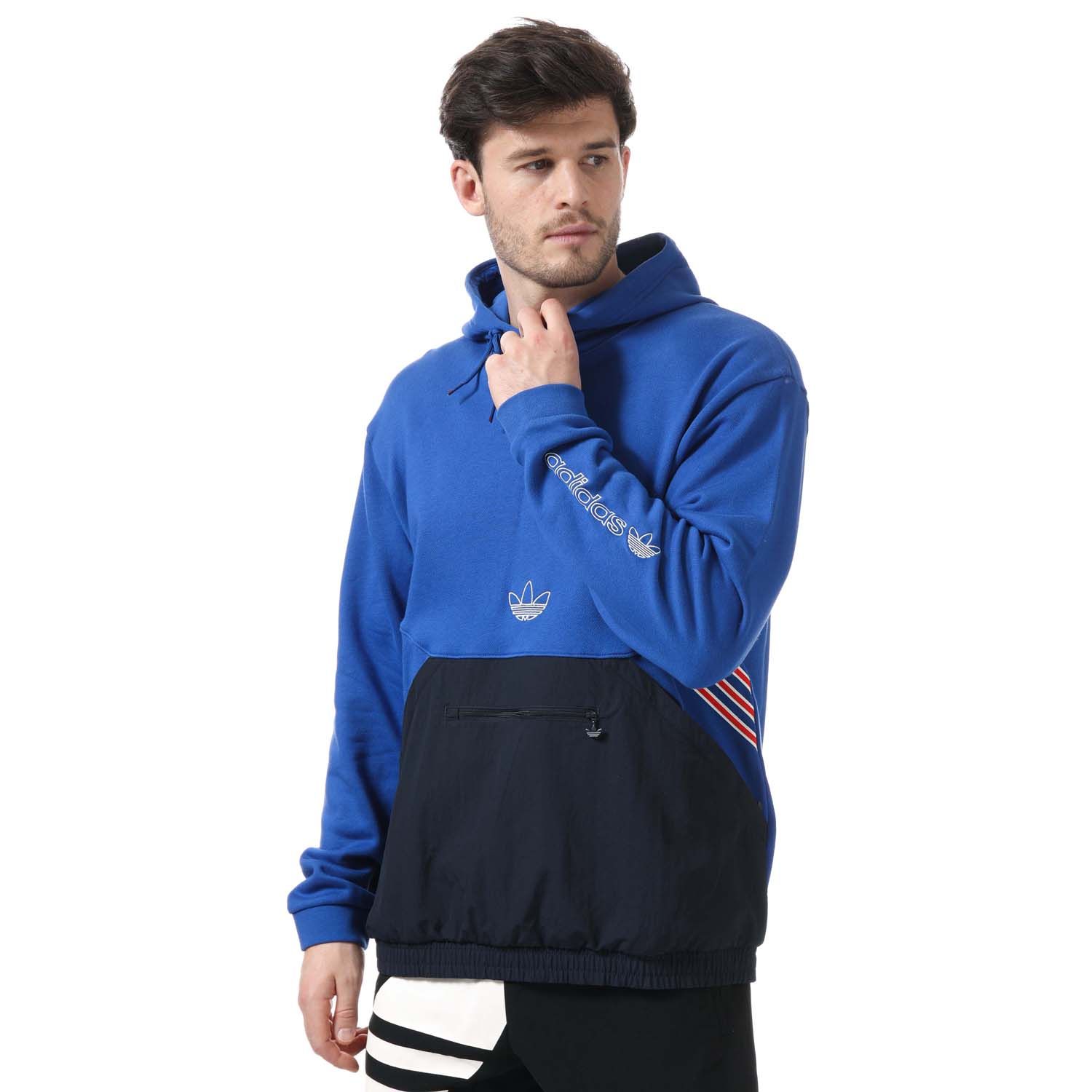 Mens SPRT Archive Mixed Material Sweat Hoody
