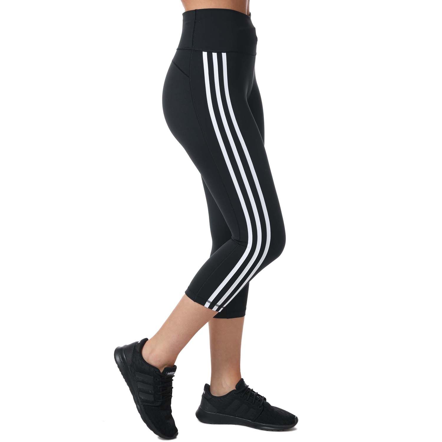 Black-White adidas Womens Believe This 2.0 3-Stripes 3/4 Leggings - Get The  Label